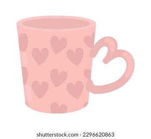 icono de tazón de café rosa aislado