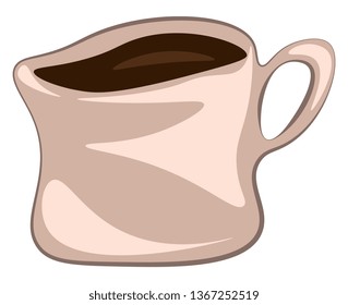 Um vetor de caneca de café rosa ou ilustração de cor