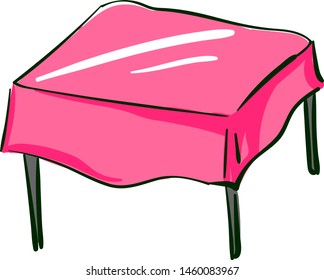 Mesa baja rosa, ilustración, vector sobre fondo blanco.