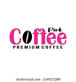 PINK COFFEE text logo vector, for free design.