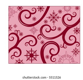bobina rosa con vector copos de nieve