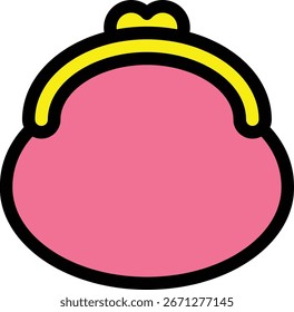 ícone de vetor de bolsa de moeda rosa