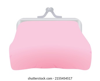 Pink coin purse. vector illustration