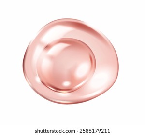 Pink collagen molecules forming bubble shape realistic vector illustration. Skincare and beauty products science 3d object on white