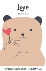 Pink collection for banners,Placards with bear and heart
