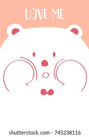 Pink collection for banners,Placards with bear and heart