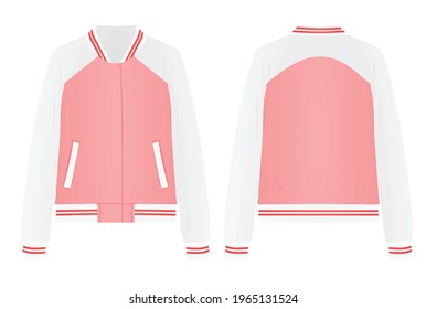 Pink college jacket. vector illustration
