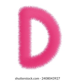 pink color 3d letter D. vector