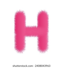 pink color 3d letter H. vector