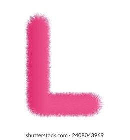 pink color 3d letter L. vector