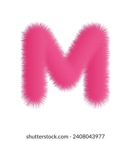 pink color 3d letter M. vector