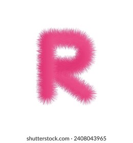 pink color 3d letter R. vector