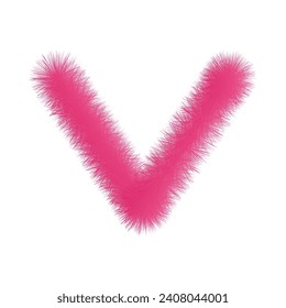 pink color 3d letter V. vector