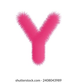 pink color 3d letter Y. vector