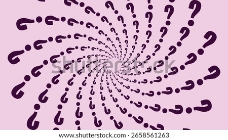 Pink color Abstract Question pattern with Question-like circular shapes on a light background.