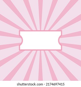 Pink color abstract vector background with coupon and rays. vector illustration retro grunge with a white circle background. Abstract sunburst design. Vintage rising sun or sun ray, sun burst retro