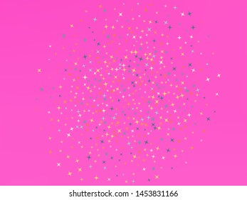 Pink color background. Stars confetti. Creative colorific fantasy. Stars confetti. Background confetti with stars.