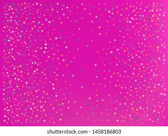 Pink color background. Stars confetti. Usefull colorific design. Stars confetti. Background confetti with stars.
