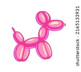 Pink color Balloon twisted in the shape of a dog