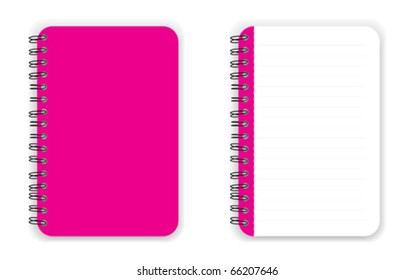 Pink color blank Notebook vector