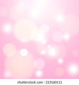 pink color  bokeh abstract light background. Vector illustration