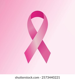 Pink color breast cancer awareness ribbon icon