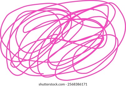 Pink color chaos pattern. Doodle circle sketch. Colorful background with line arrangement. graffiti Complex chaotic line texture colored oink. Art creation. Print banners, posters and t-shirts