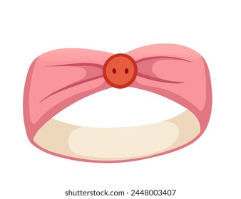 Pink color cloth fashionable headband vector illustration isolated on white background