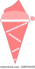 Pink Color Cone Ice Cream Design