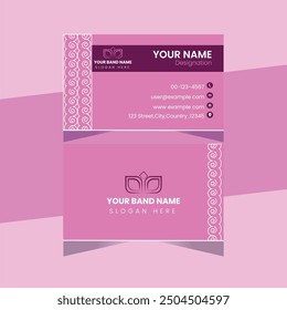  Pink Color Creative Two Sided Business Card Design