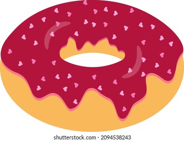 Pink Color donuts gourmet. Sweet food. Isolated vector illustration. Vector icon.