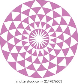 Patrón de flor de color rosa Mandala aislado en plantilla vectorial de fondo blanco