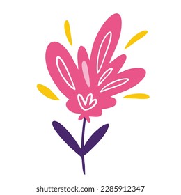 Pink color flower spring season icon vector art illustration