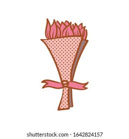 pink color flowers valentine icon in flat style isolated. Vector Symbol illustration.