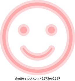 Pink Color Happy Smile Icon
