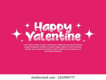 Pink color of happy valentine's banner design