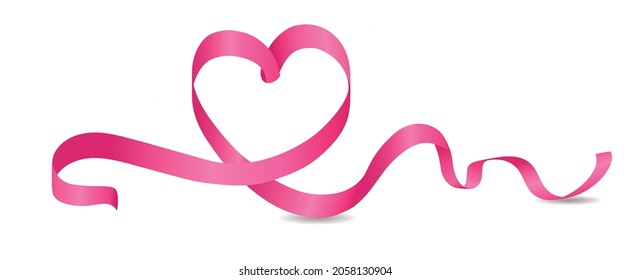 pink color heart splash ribbon