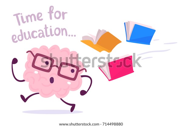 Pink Color Lazy Brain Glasses Running Stock Vector (Royalty Free) 714498880