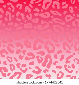 Pink color leopard skin seamless pattern on gradient background. Vector illustration for fashion graphic design, T-shirt prints, posters, decorations, covers, fabrics, wrapping, banners and flyers.