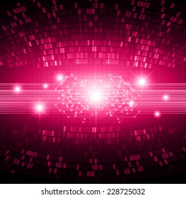 pink color Light Abstract Technology pixels background for computer graphic website and internet, circuit board. 