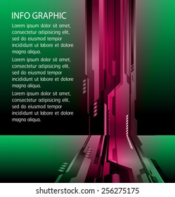 pink color Light Abstract Technology background for computer graphic website internet and business. circuit. green background. text box. label. card.