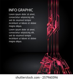 pink color Light Abstract Technology background for computer graphic website internet and business. circuit. black background. text box. label. card.