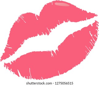 Pink Color Lipstick Imprint Trail Kiss Stock Vector (Royalty Free ...