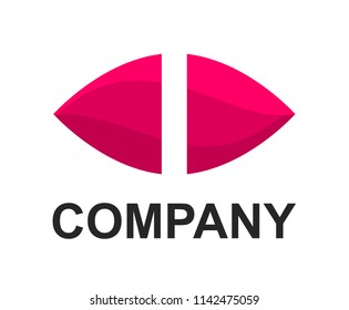 pink color logo symbol alphabet in oval like eye type letter i initial business logo design idea illustration shape for modern premium corporate