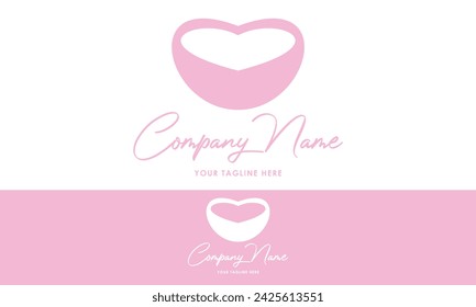 Color rosa Love Bowl Food Logo Design