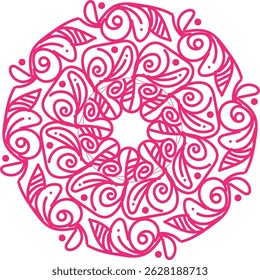 pink color mandala for background