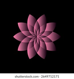 Pink color mandala design. A modern mandala-inspired abstract design featuring concentric circular patterns in red and green, surrounded by a dynamic blue crescent shape.