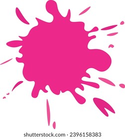 Pink Color Paint Splash Element