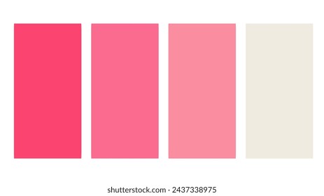 Pink color palette. Set of bright color palette combination in rgb hex. Color palette for ui ux design. Abstract vector illustration for your graphic design, banner, poster or landing page 