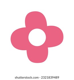 Pink color pastel flower icon vector illustration
